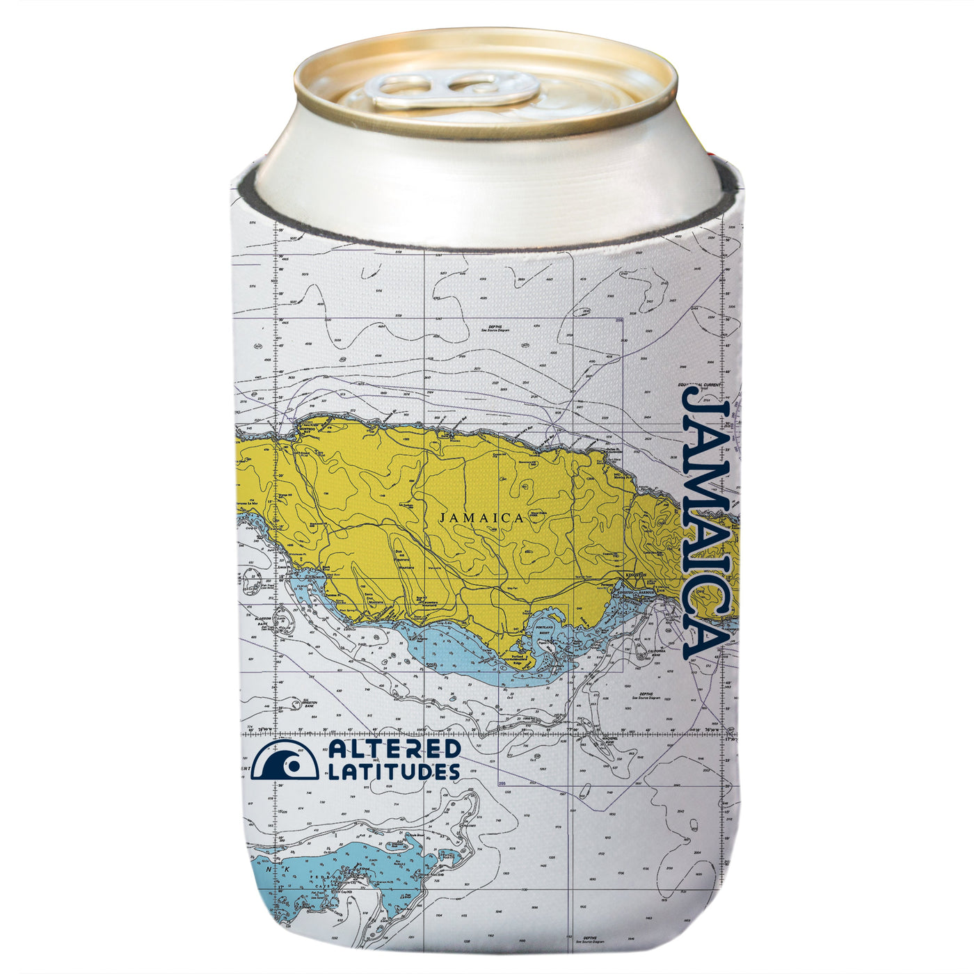 Altered Latitudes Jamaica Chart Standard Can Cooler (4-Pack)