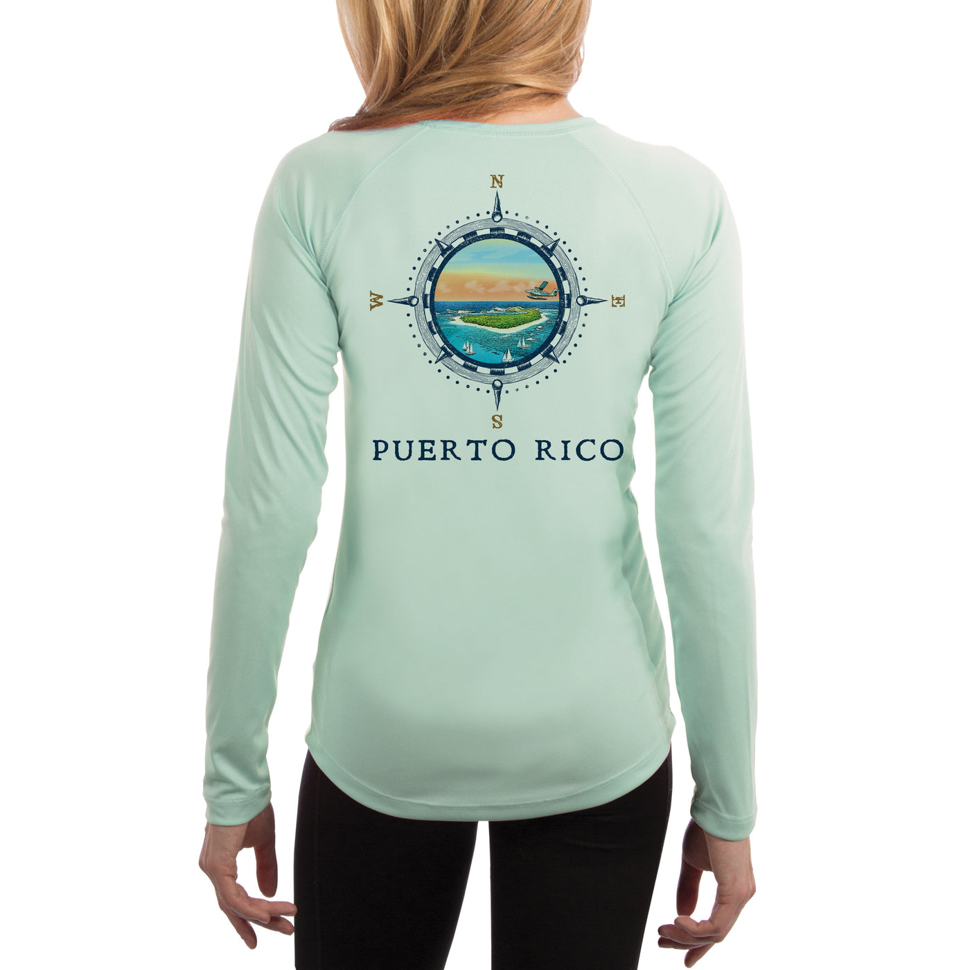 Compass Vintage Puerto Rico Women's UPF 50+ Long Sleeve T-shirt