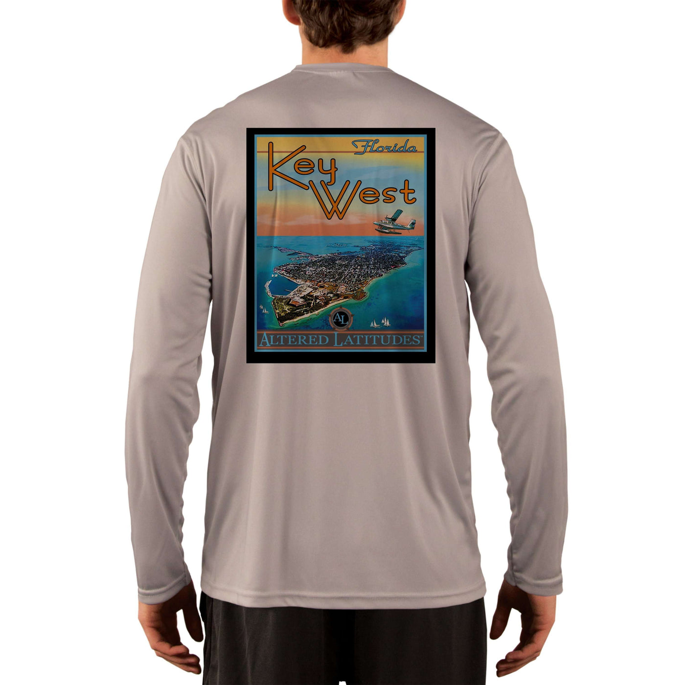 Vintage Destination Key West Men's UPF 5+ UV Sun Protection Long Sleeve T-Shirt - Altered Latitudes