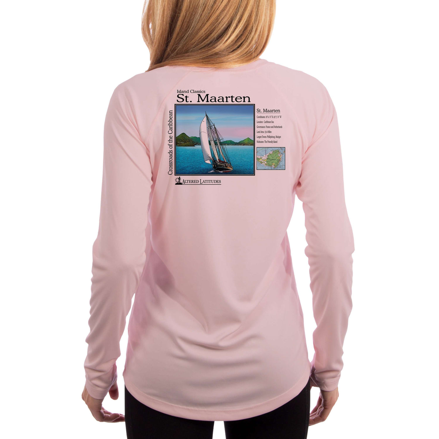 Island Classics St. Maarten Women's UPF 50+ UV Sun Protection Long Sleeve T-shirt
