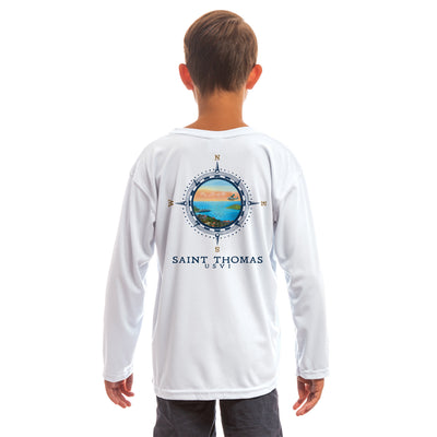 Compass Vintage Saint Thomas Youth UPF 50+ UV/Sun Protection Long Sleeve T-Shirt