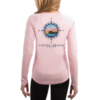 Compass Vintage Cocoa Beach Women's UPF 50+ Long Sleeve T-shirt