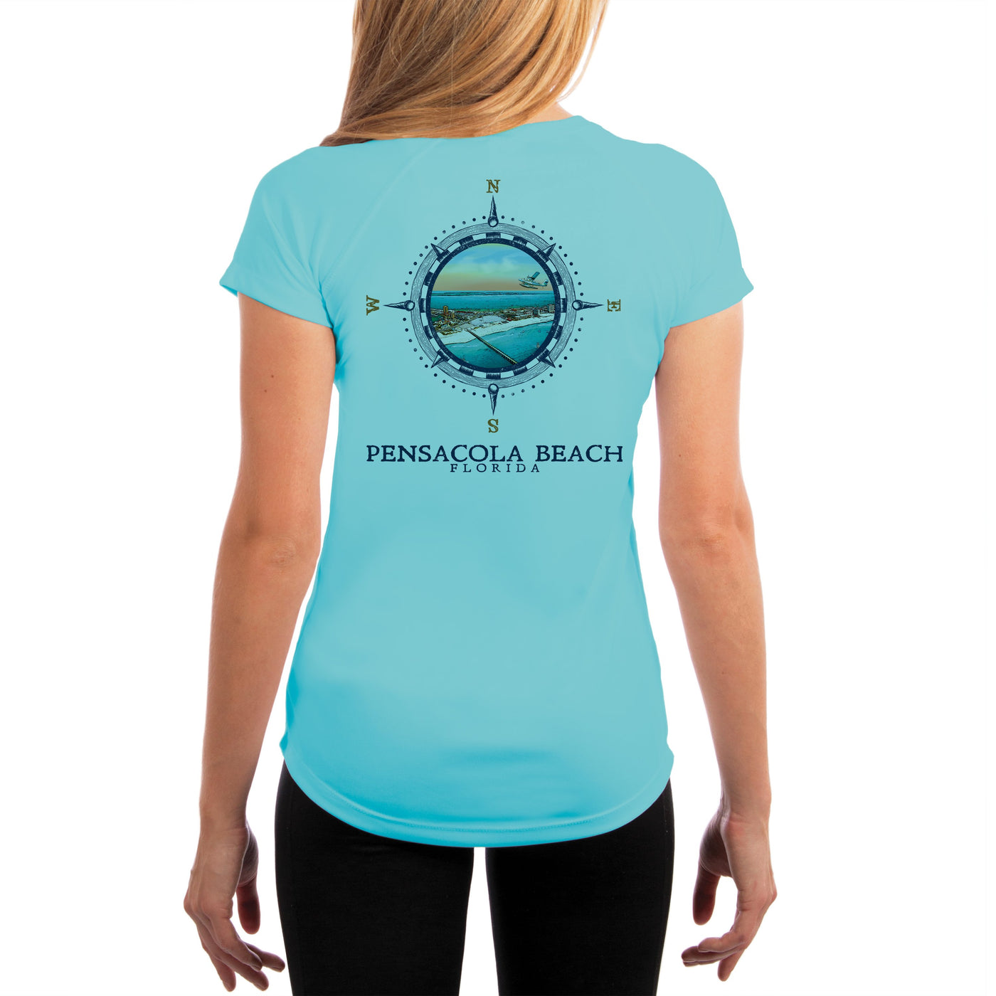Compass Vintage Pensacola Beach Women's UPF 50+ Short Sleeve T-shirt