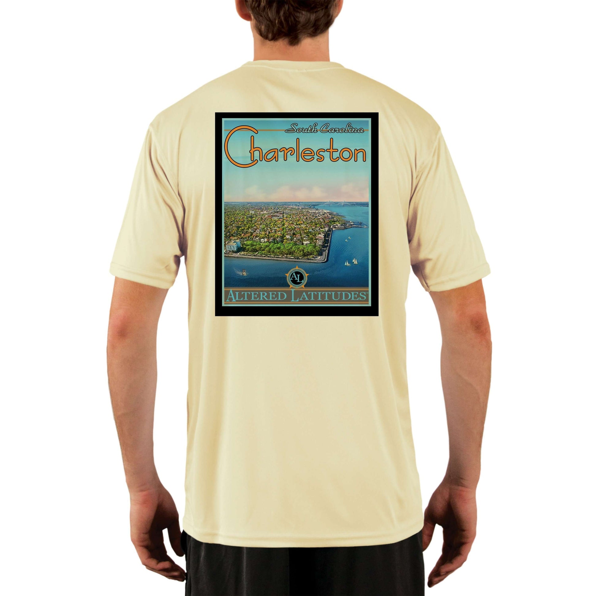 Vintage Destination Charleston Men's UPF 5+ UV Sun Protection Short Sleeve T-shirt - Altered Latitudes
