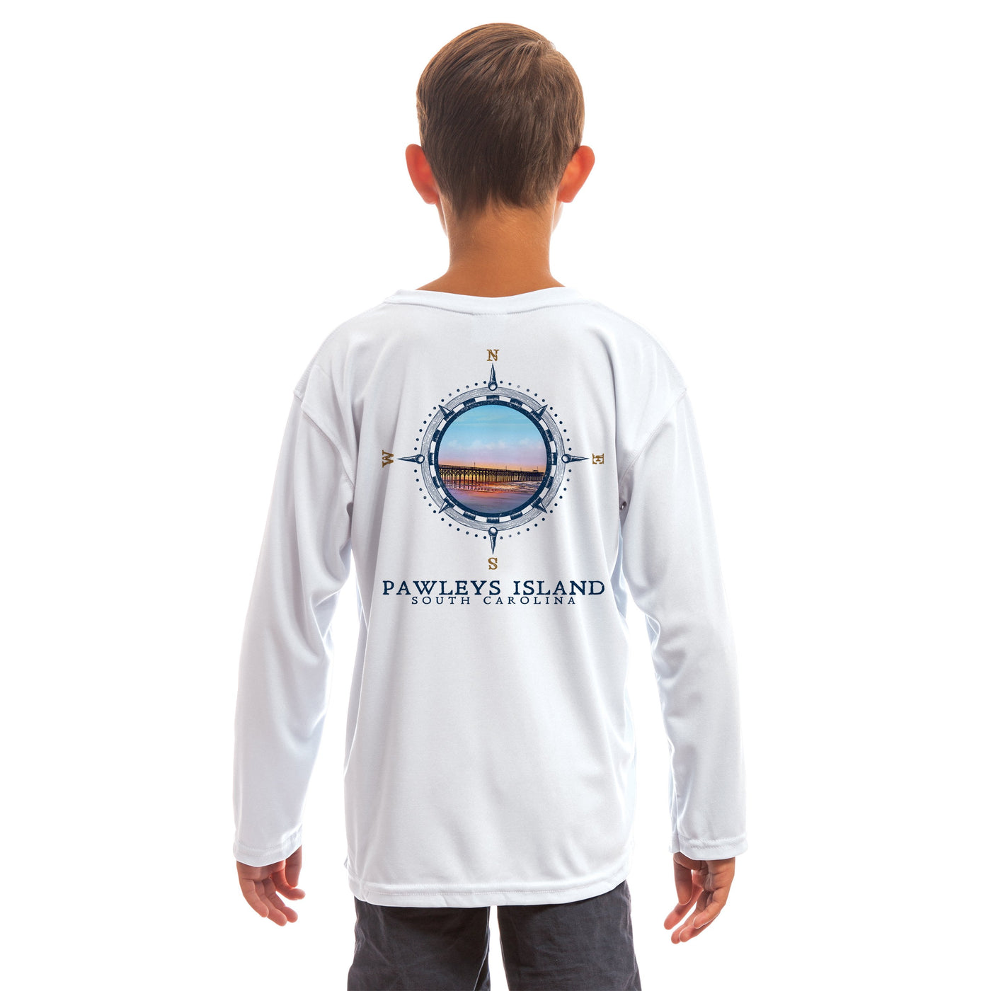 Compass Vintage Pawleys Island Youth UPF 50+ UV/Sun Protection Long Sleeve T-Shirt