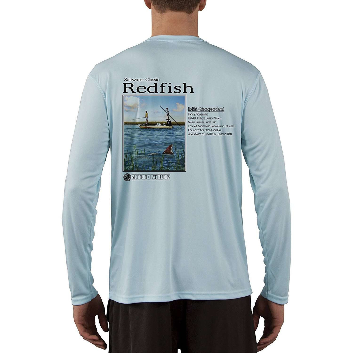 Saltwater Classic Redfish Men's UPF 50+ UV/Sun Protection Long Sleeve T-Shirt