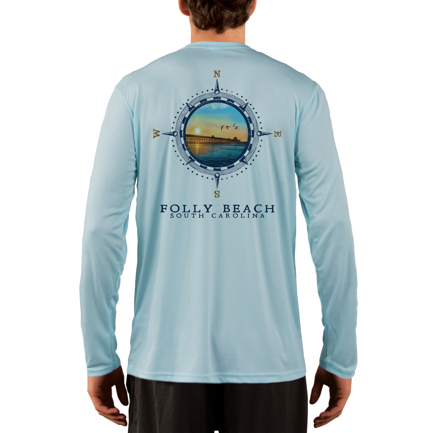 Compass Vintage Folly Beach Men's UPF 50+ Long Sleeve T-Shirt