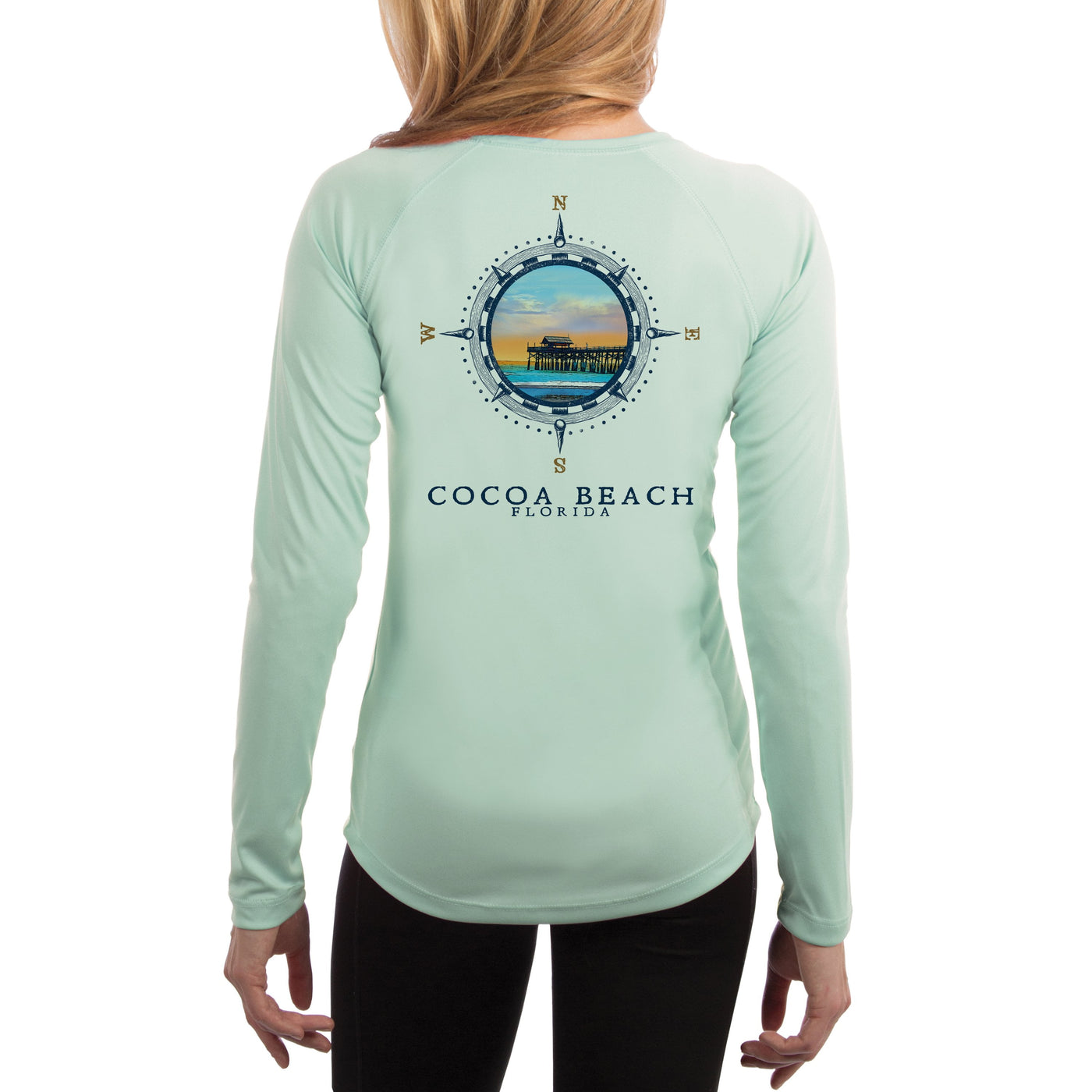 Compass Vintage Cocoa Beach Women's UPF 50+ Long Sleeve T-shirt