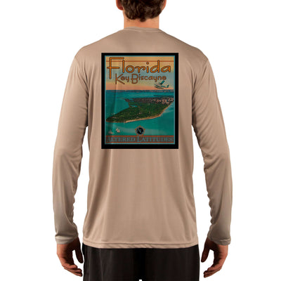Vintage Destination Key Biscayne Men's UPF 5+ UV Sun Protection Long Sleeve T-Shirt - Altered Latitudes