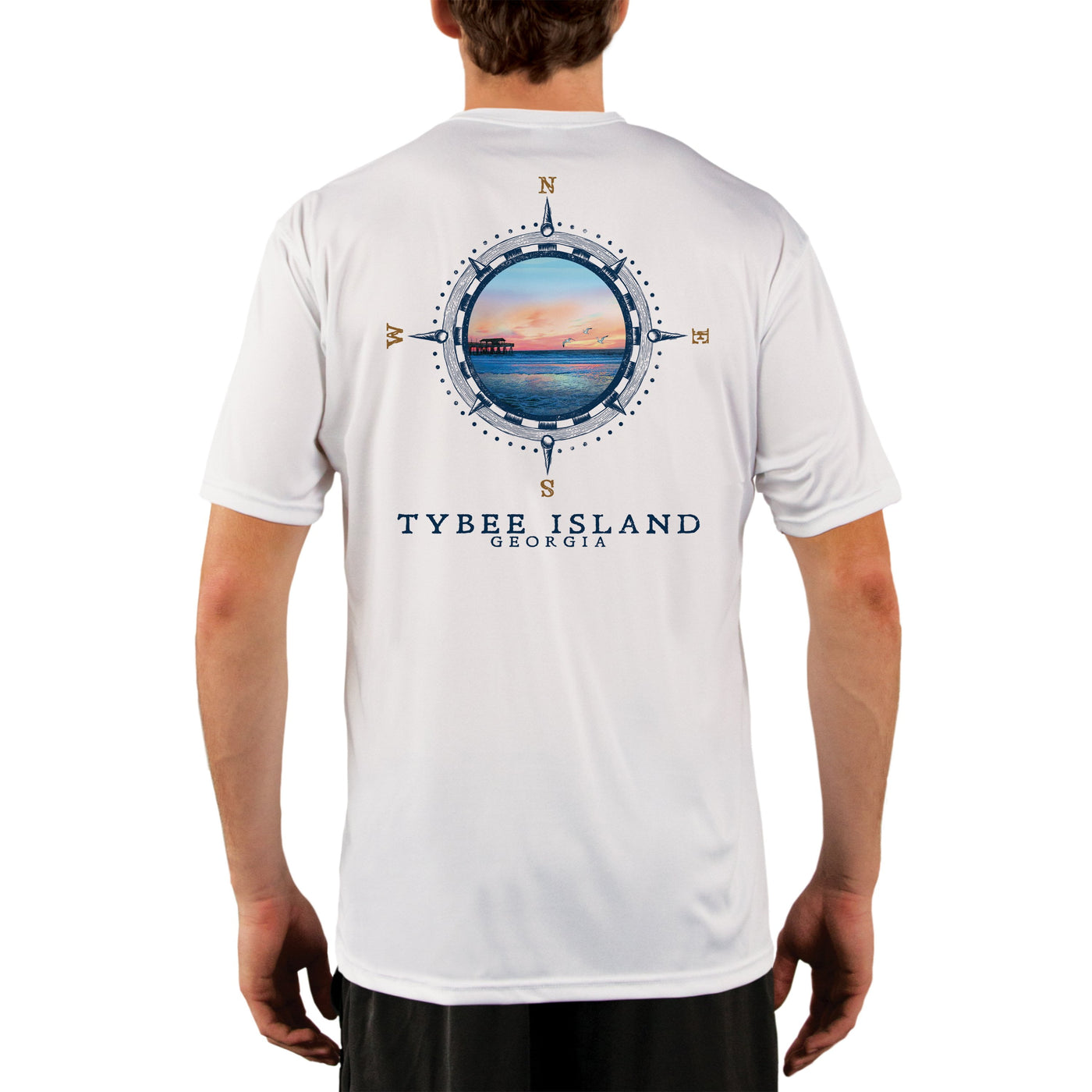 Compass Vintage Tybee Island Men's UPF 50+ Short Sleeve T-shirt