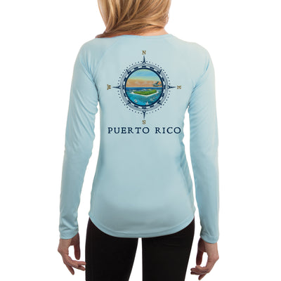 Compass Vintage Puerto Rico Women's UPF 50+ Long Sleeve T-shirt