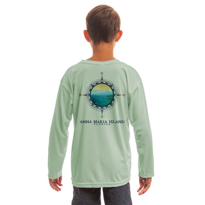 Compass Vintage Anna Maria Island Youth UPF 50+ UV/Sun Protection Long Sleeve T-Shirt