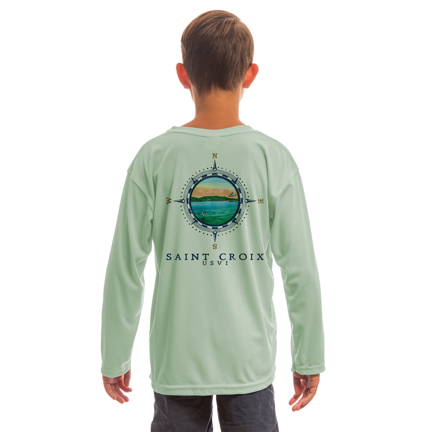 Compass Vintage Saint Croix Youth UPF 50+ UV/Sun Protection Long Sleeve T-Shirt
