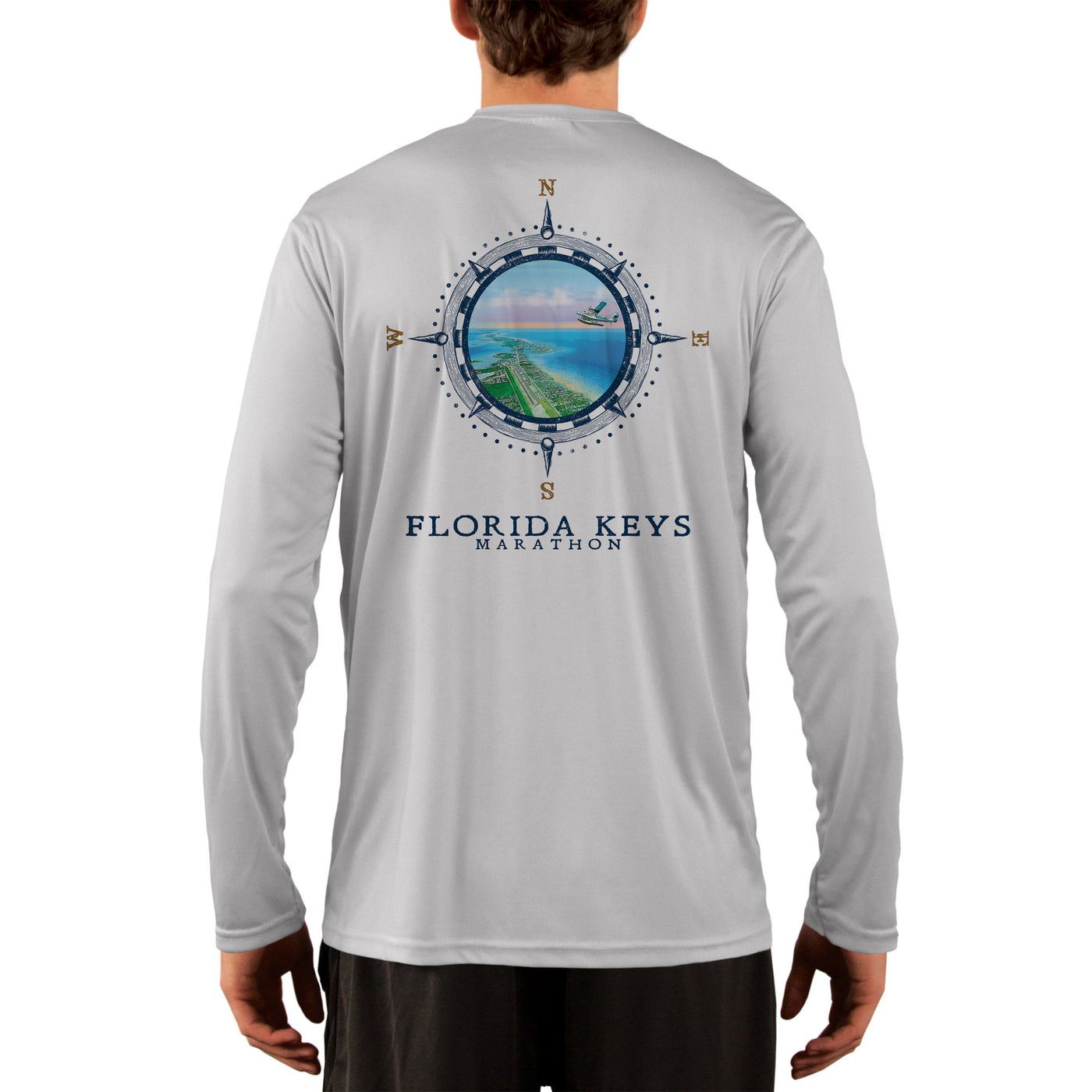 Compass Vintage Florida Keys Men's UPF 50+ Long Sleeve T-Shirt