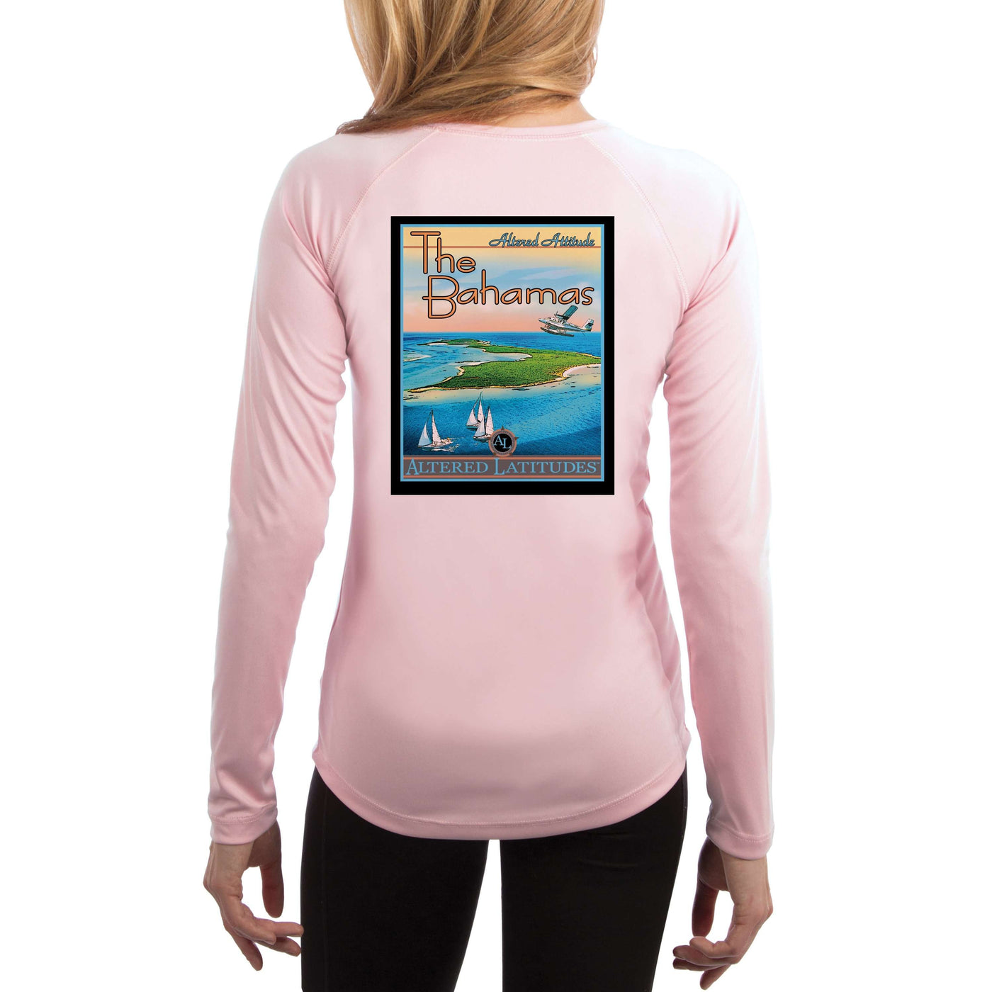 Vintage Destination The Bahamas Women's UPF 50+ UV Sun Protection Long Sleeve T-shirt