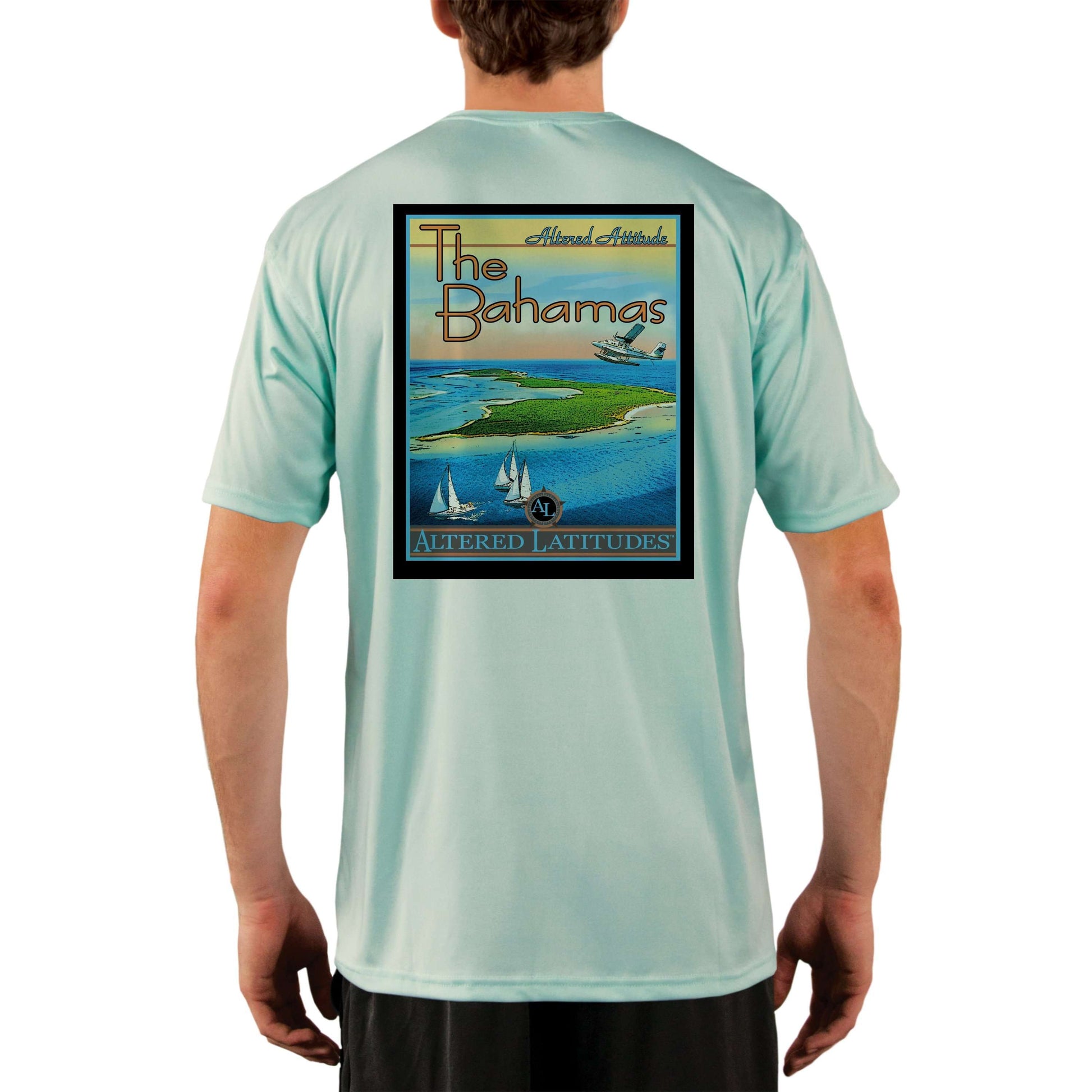 Vintage Destination The Bahamas Men's UPF 5+ UV Sun Protection Short Sleeve T-shirt - Altered Latitudes