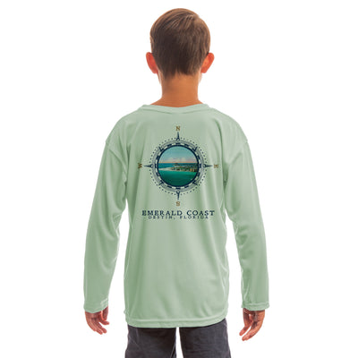 Compass Vintage Emerald Coast Youth UPF 50+ UV/Sun Protection Long Sleeve T-Shirt