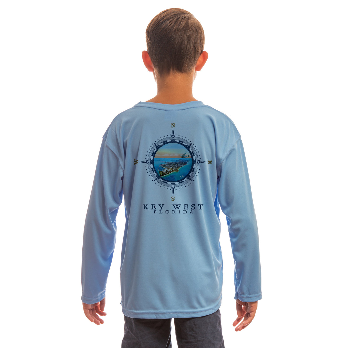 Compass Vintage Key West Youth UPF 50+ UV/Sun Protection Long Sleeve T-Shirt