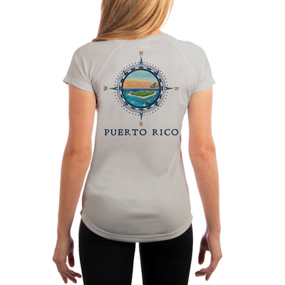 Compass Vintage Puerto Rico Women's UPF 50+ Short Sleeve T-shirt