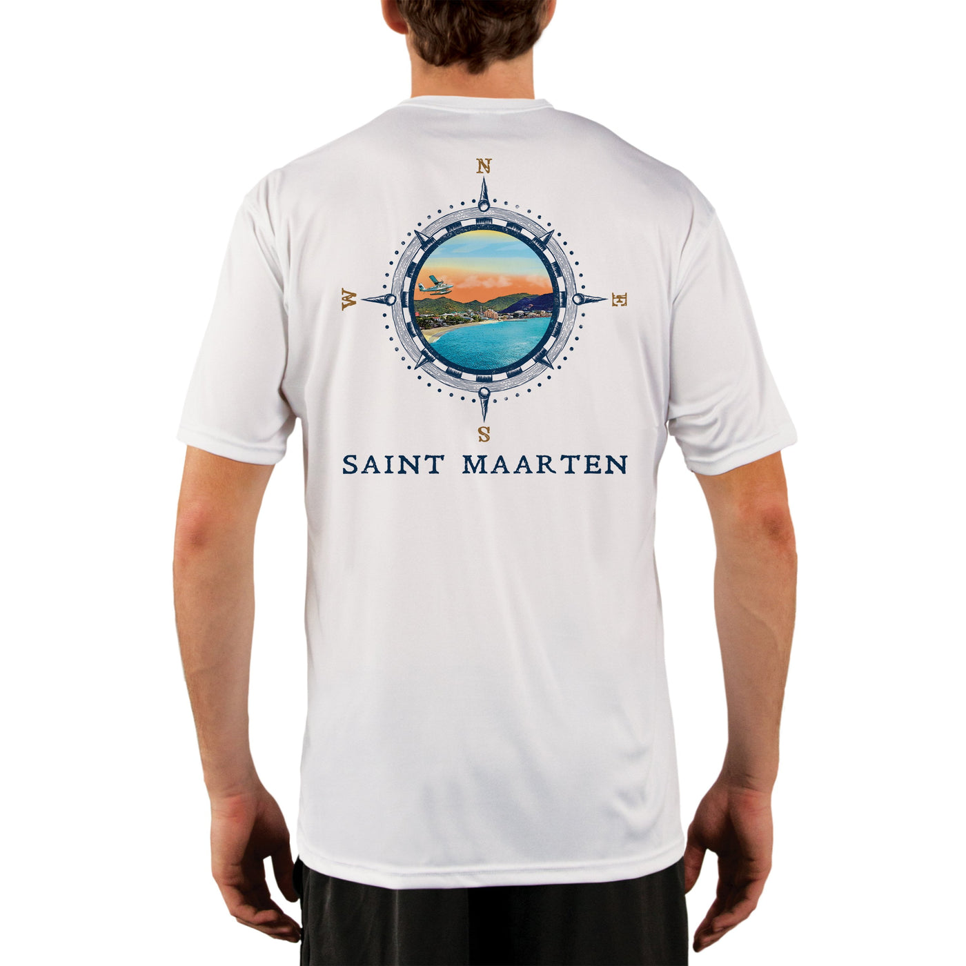 Compass Vintage Saint Maarten Men's UPF 50+ Short Sleeve T-shirt