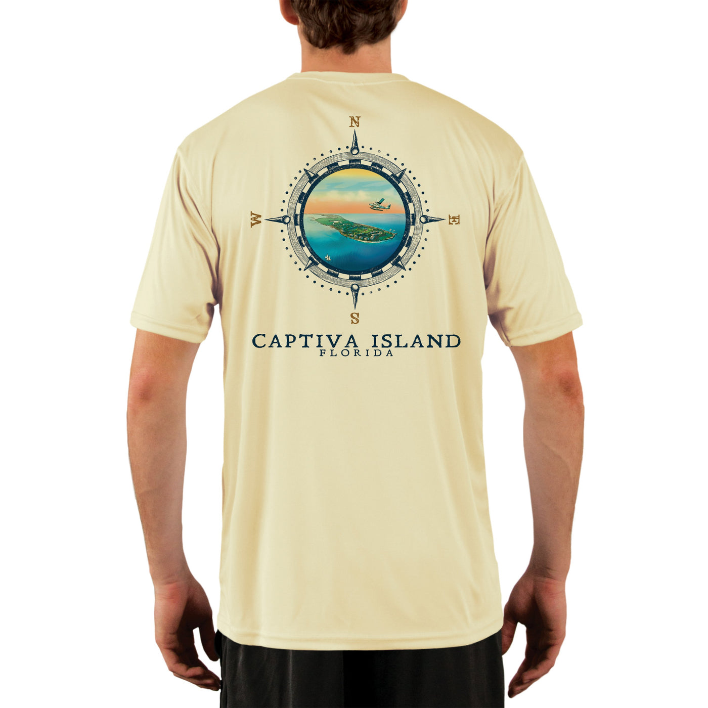Compass Vintage Captiva Island Men's UPF 50+ Short Sleeve T-shirt