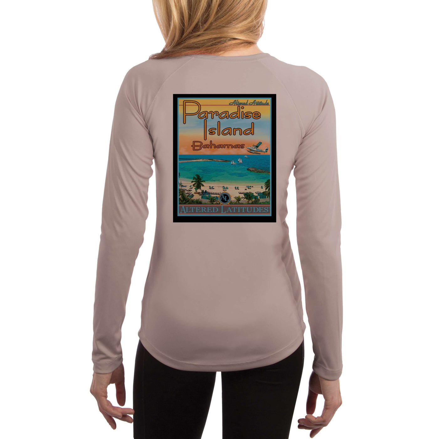 Vintage Destination Paradise Island Women's UPF 50+ UV Sun Protection Long Sleeve T-shirt
