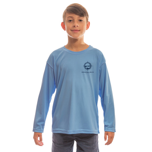 Compass Vintage Pensacola Beach Youth UPF 50 Long Sleeve