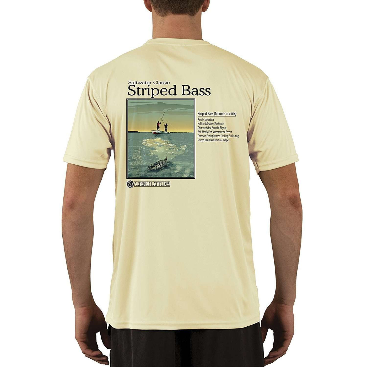 Saltwater Classic Striped Bass Men's UPF 50+ Short Sleeve T-Shirt