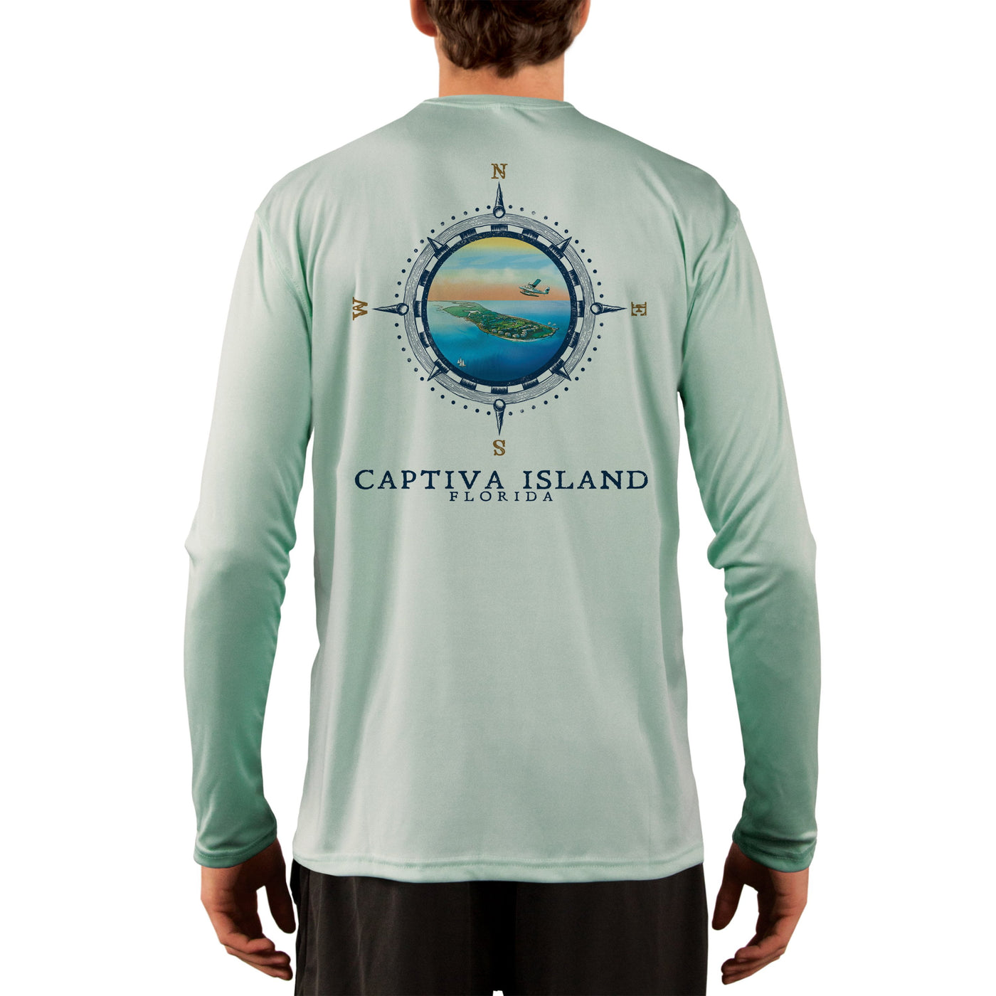 Compass Vintage Captiva Island Men's UPF 50+ Long Sleeve T-Shirt