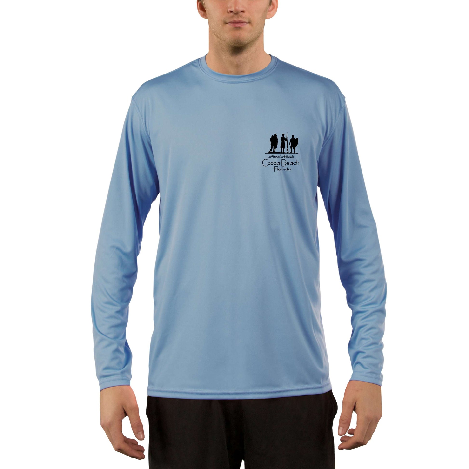 Vintage Destination Cocoa Beach Men's UPF 5+ UV Sun Protection Long Sleeve T-Shirt - Altered Latitudes