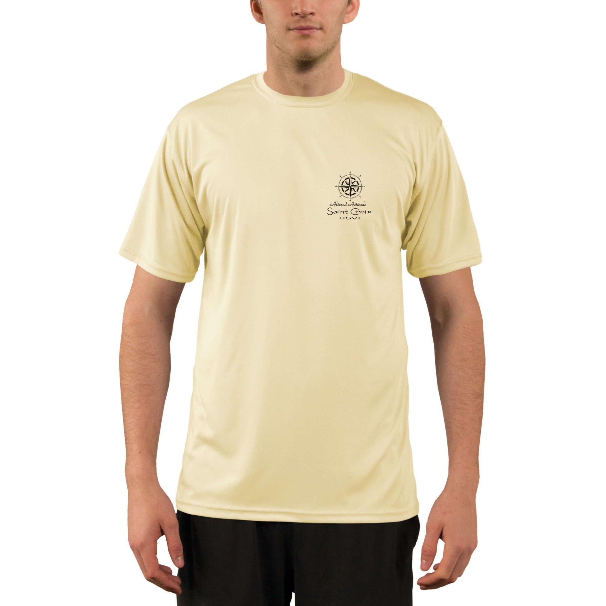 Vintage Destination St. Croix Men's UPF 5+ UV Sun Protection Short Sleeve T-shirt - Altered Latitudes