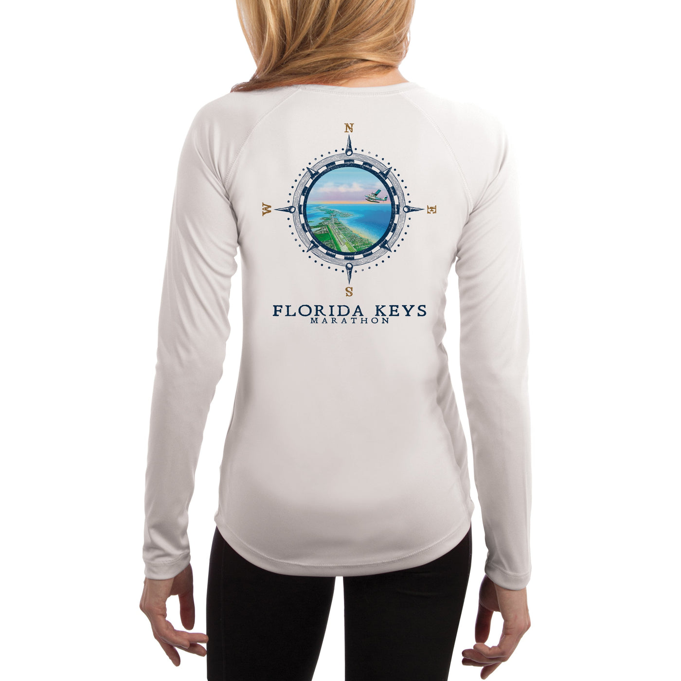 Compass Vintage Florida Keys Women's UPF 50+ Classic Fit Long Sleeve T-shirt