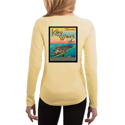 Vintage Destination Key West Women's UPF 50+ UV Sun Protection Long Sleeve T-shirt