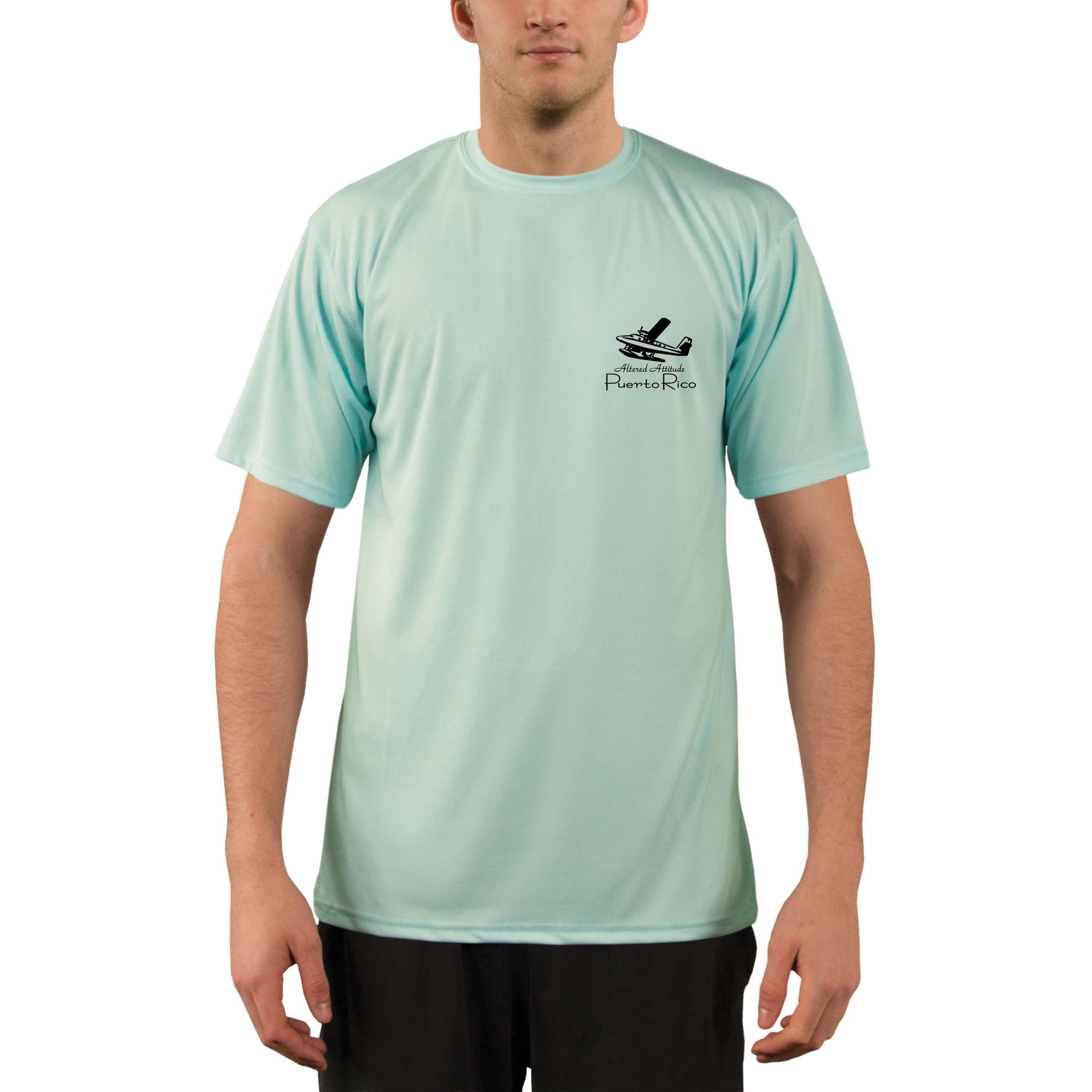 Vintage Destination Puerto Rico Men's UPF 5+ UV Sun Protection Short Sleeve T-shirt - Altered Latitudes