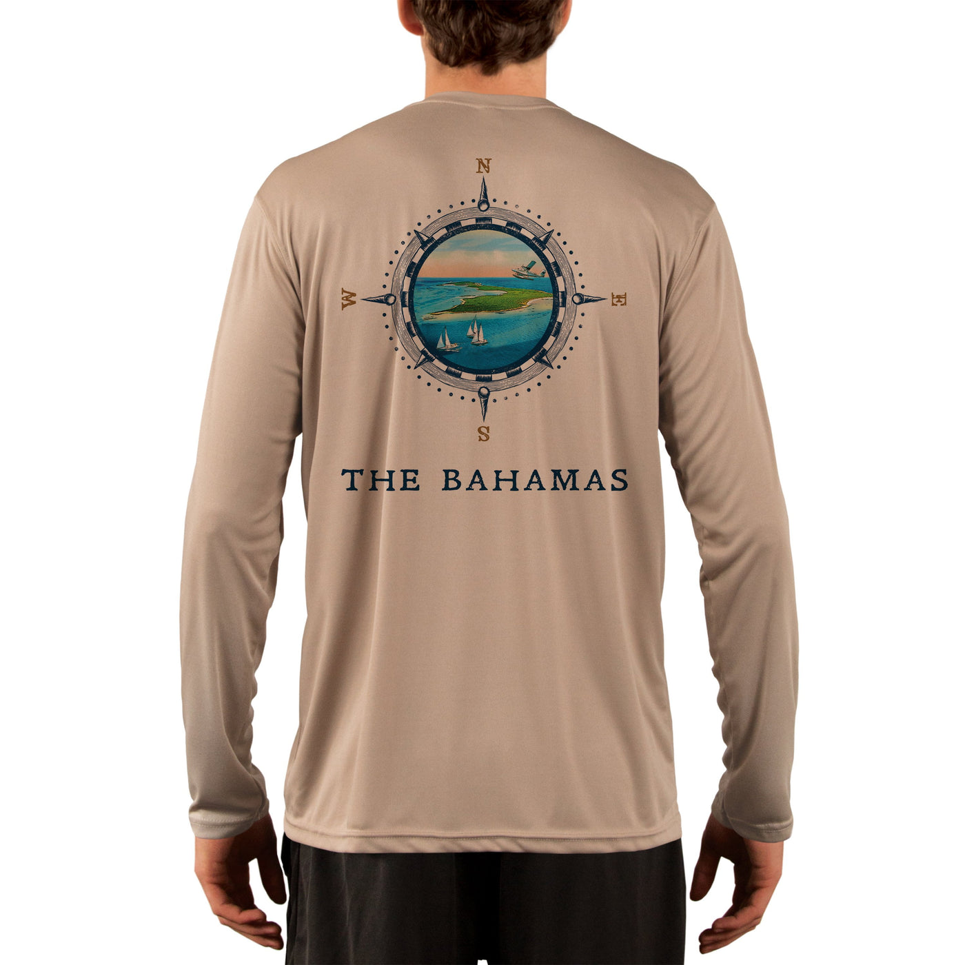 Compass Vintage Bahamas Men's UPF 50+ Long Sleeve T-Shirt