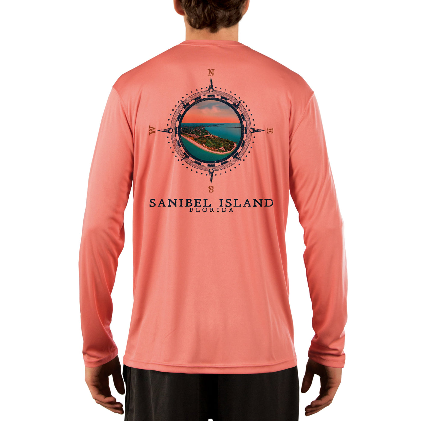 Compass Vintage Sanibel Island Men's UPF 50+ Long Sleeve T-Shirt