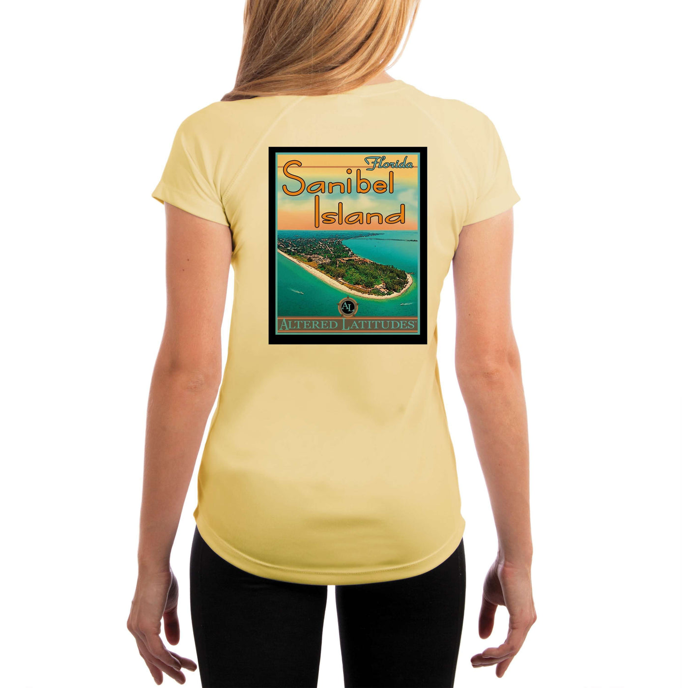 Vintage Destination Sanibel Island Women's UPF 5+ UV Sun Protection Short Sleeve T-shirt - Altered Latitudes