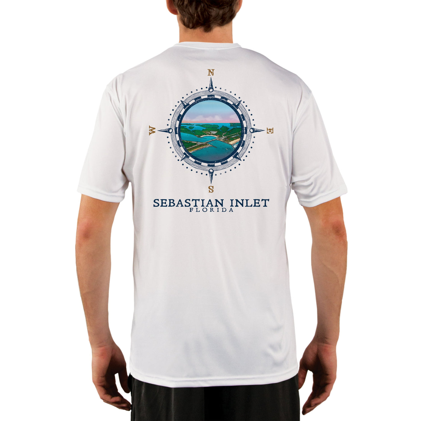 Compass Vintage Sebastian Inlet Men's UPF 50+ Short Sleeve T-shirt