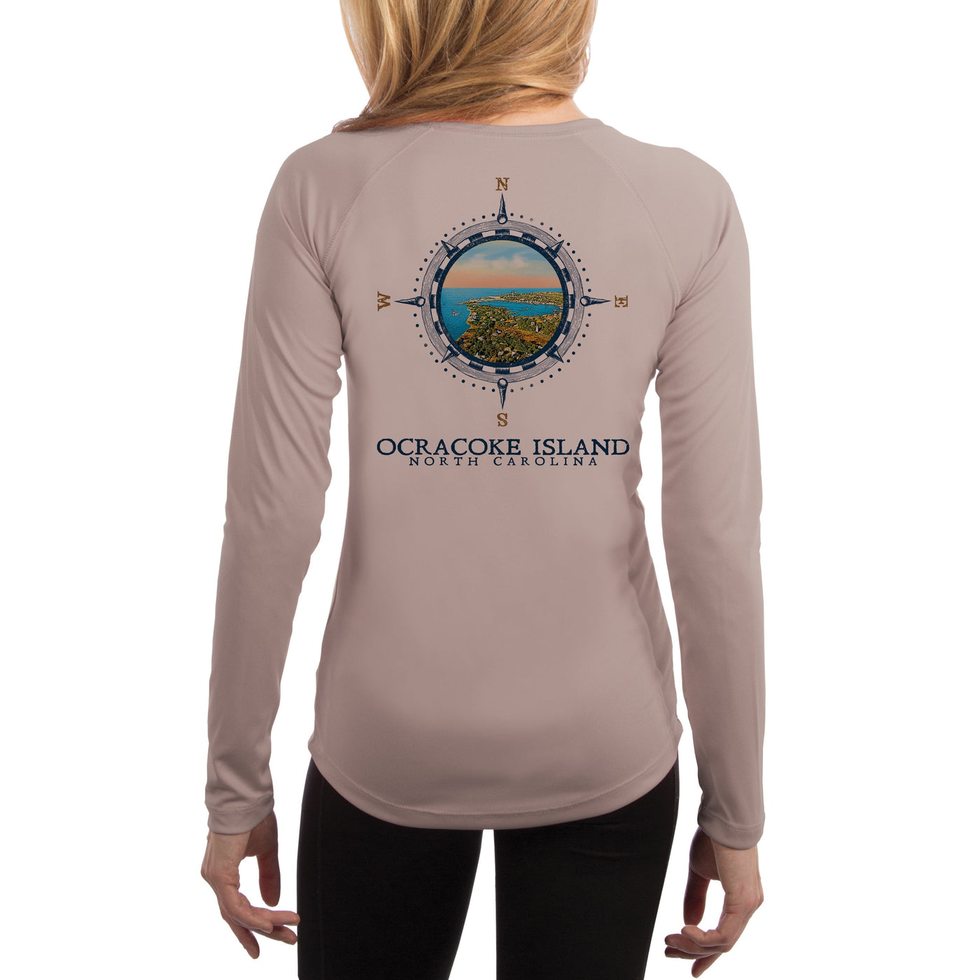 Compass Vintage Ocracoke Island Women's UPF 50+ Classic Fit Long Sleeve T-shirt