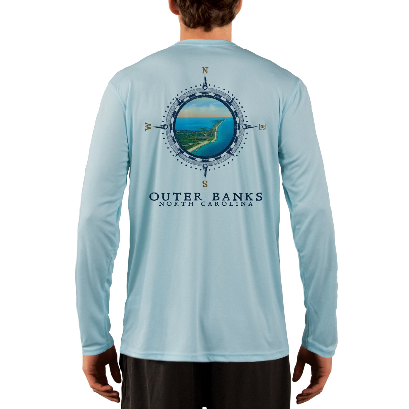 Compass Vintage Outer Banks Men's UPF 50+ Long Sleeve T-Shirt