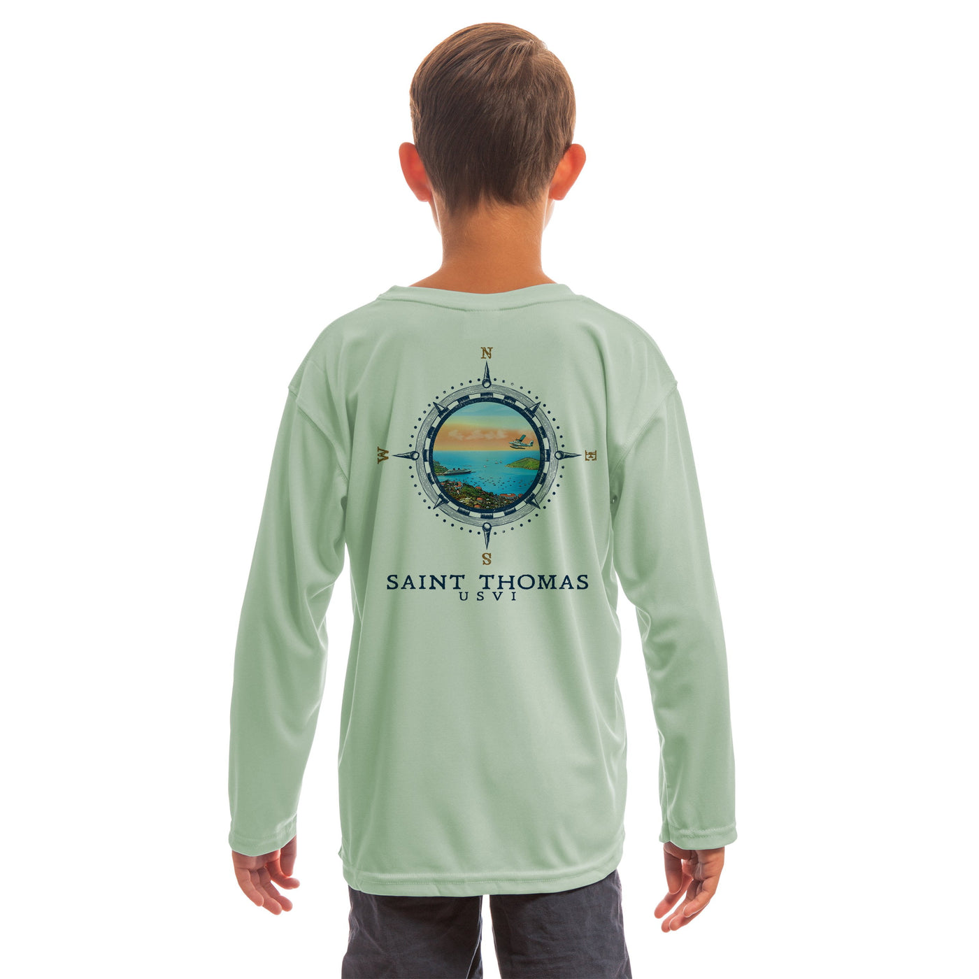 Compass Vintage Saint Thomas Youth UPF 50+ UV/Sun Protection Long Sleeve T-Shirt