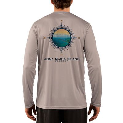 Compass Vintage Anna Maria Island Men's UPF 50+ Long Sleeve T-Shirt