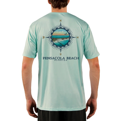 Compass Vintage Pensacola Beach Men's UPF 50+ Short Sleeve T-shirt