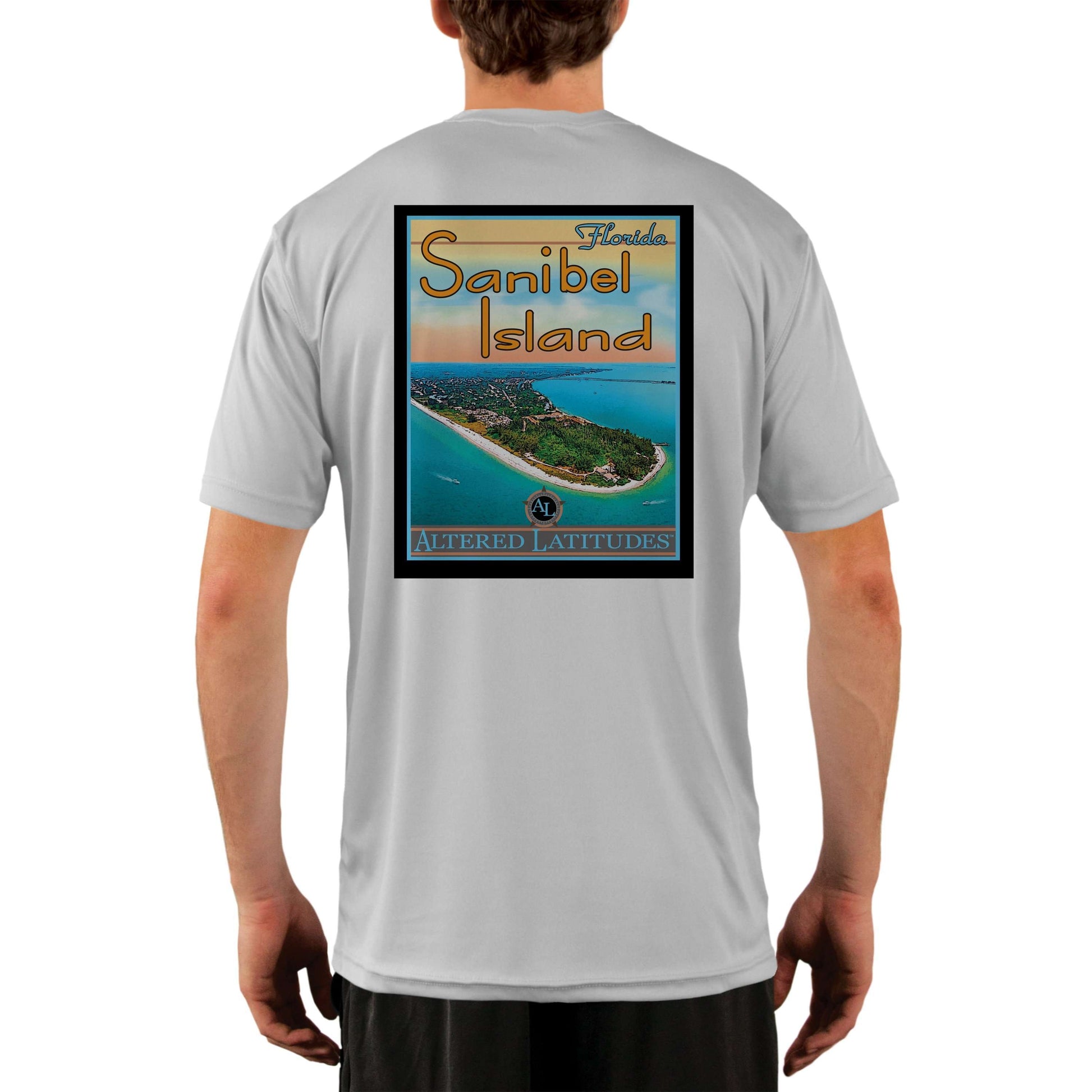 Vintage Destination Sanibel Island Men's UPF 5+ UV Sun Protection Short Sleeve T-shirt - Altered Latitudes