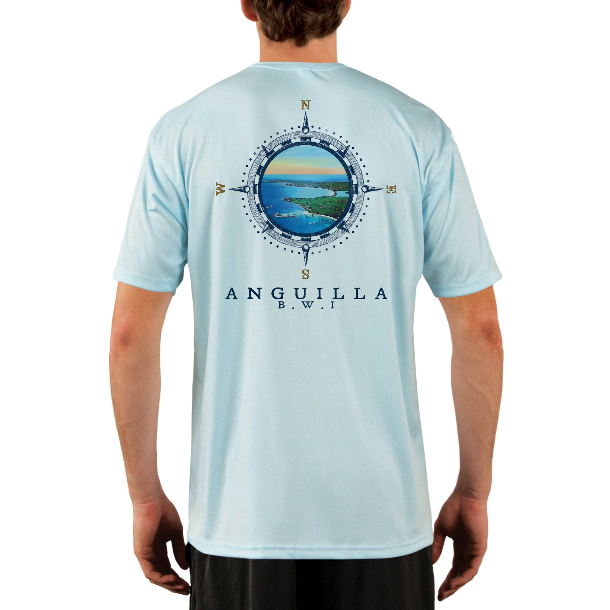 Compass Vintage Anguilla Men's UPF 50 Short Sleeve