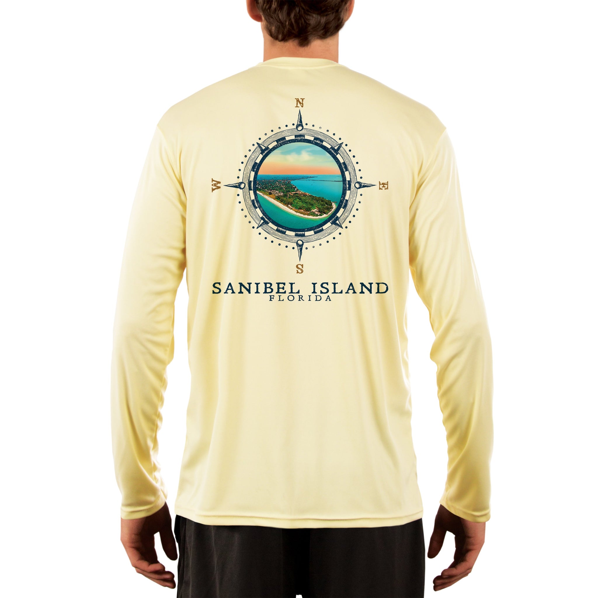 Compass Vintage Sanibel Island Men's UPF 50 Long Sleeve