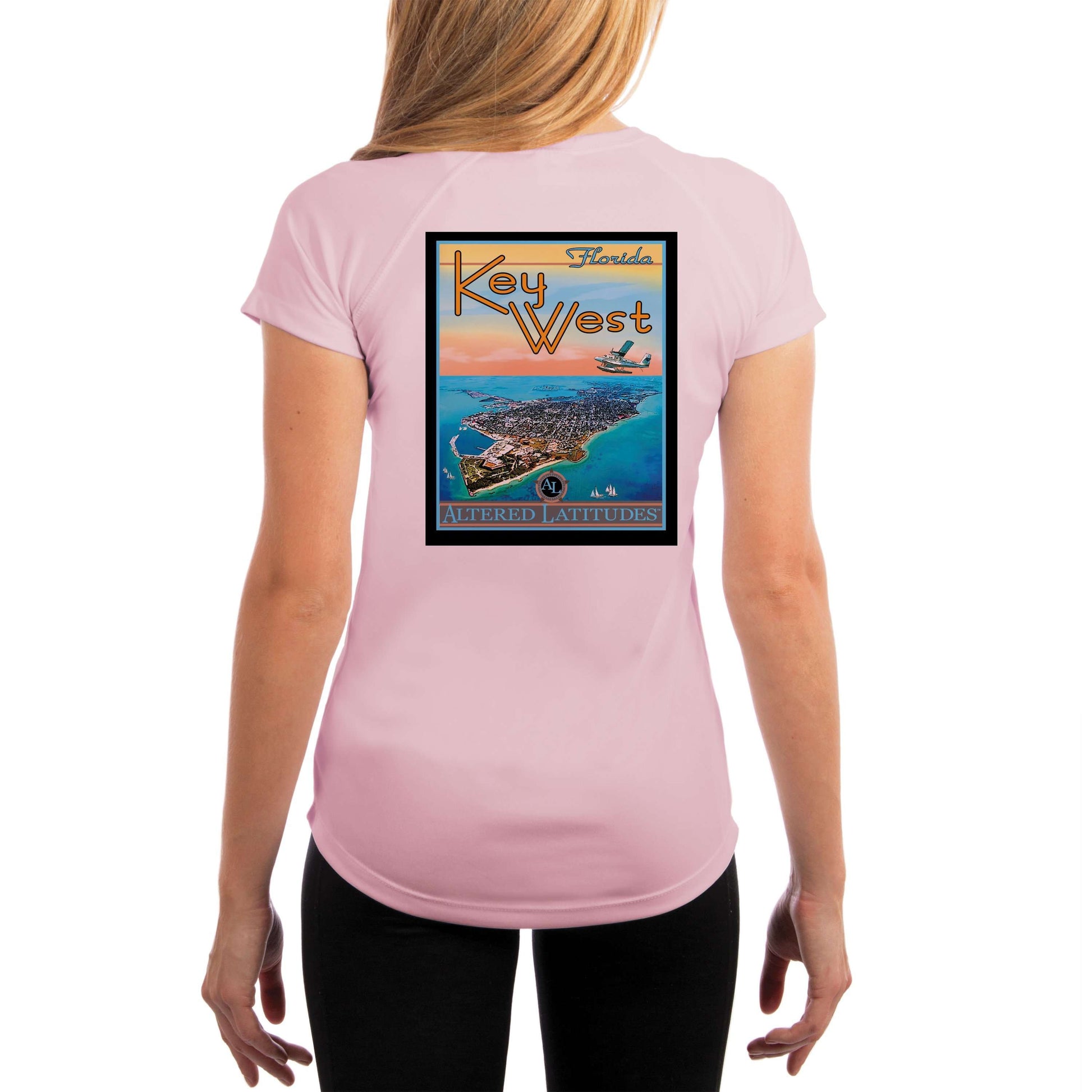 Vintage Destination Key West Women's UPF 5+ UV Sun Protection Short Sleeve T-shirt - Altered Latitudes