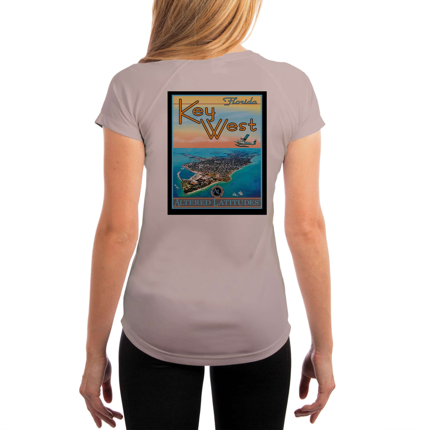 Vintage Destination Key West Women's UPF 5+ UV Sun Protection Short Sleeve T-shirt - Altered Latitudes