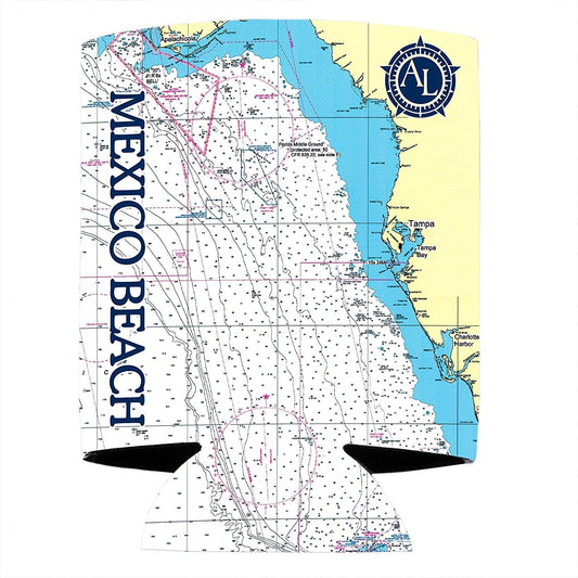 Mexico Beach Chart Can Cooler (4-Pack)