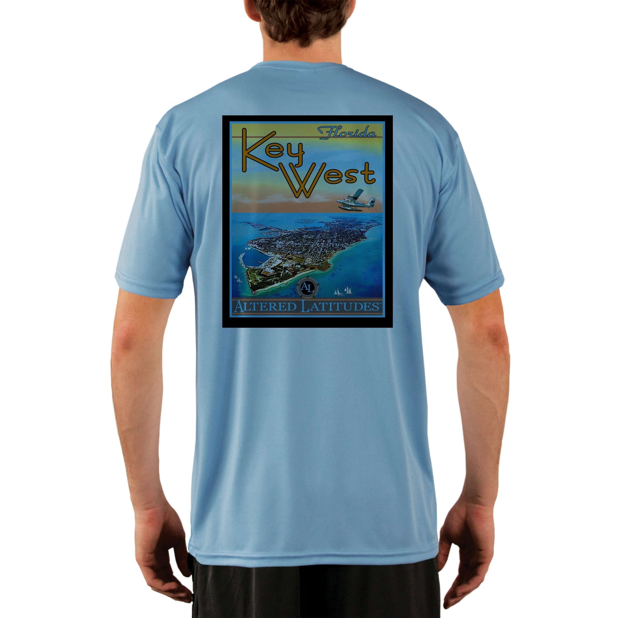 Vintage Destination Key West Men's UPF 5+ UV Sun Protection Short Sleeve T-shirt - Altered Latitudes
